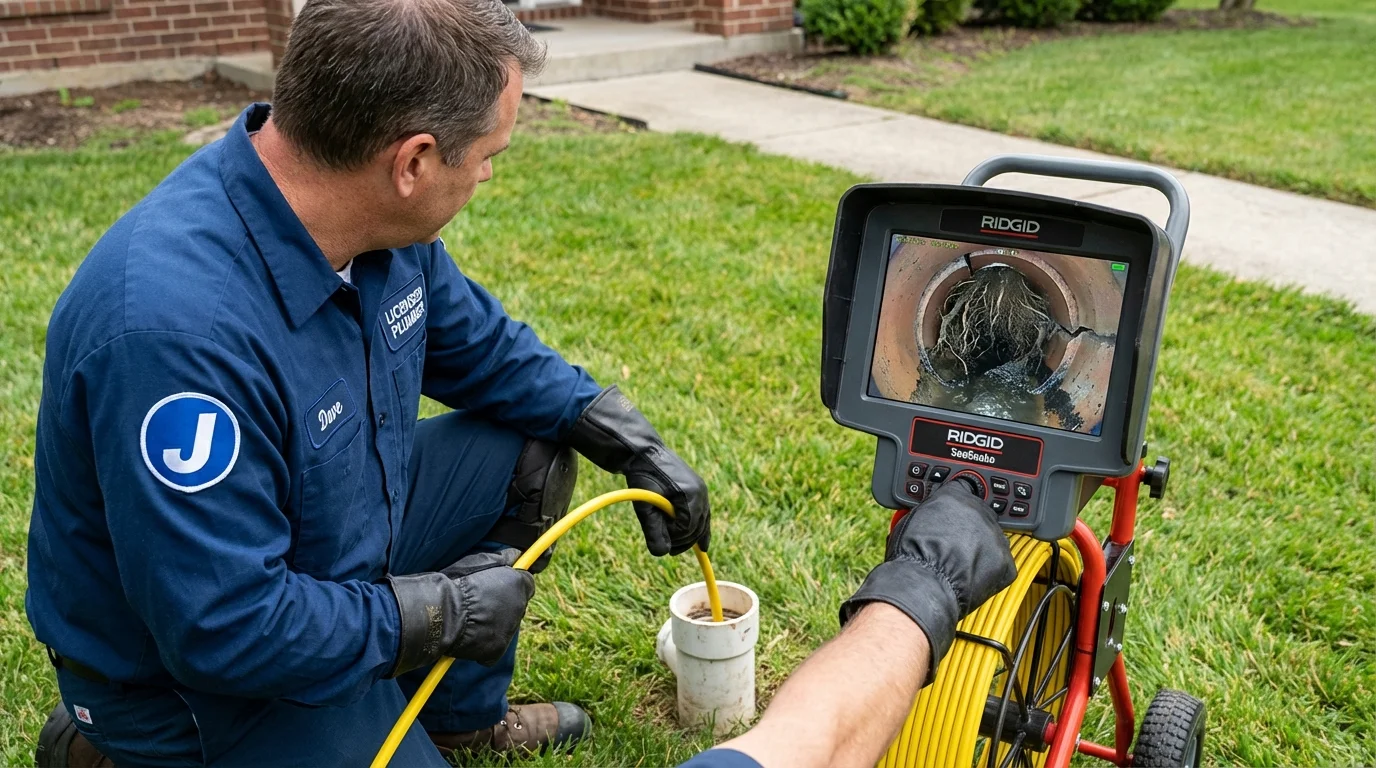 Sewer camera inspection being performed by Johns Plumbing LLC in Long Beach
